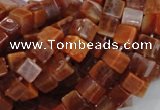 CAG686 15.5 inches 6*6mm cube natural fire agate beads wholesale