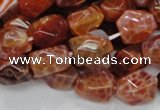 CAG687 15.5 inches 10*14mm nugget natural fire agate beads wholesale