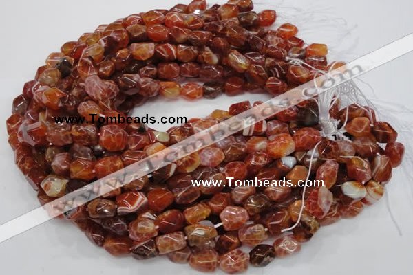CAG687 15.5 inches 10*14mm nugget natural fire agate beads wholesale
