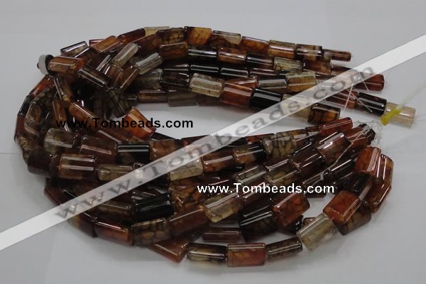 CAG688 15.5 inches 13*18mm rectangle dragon veins agate beads