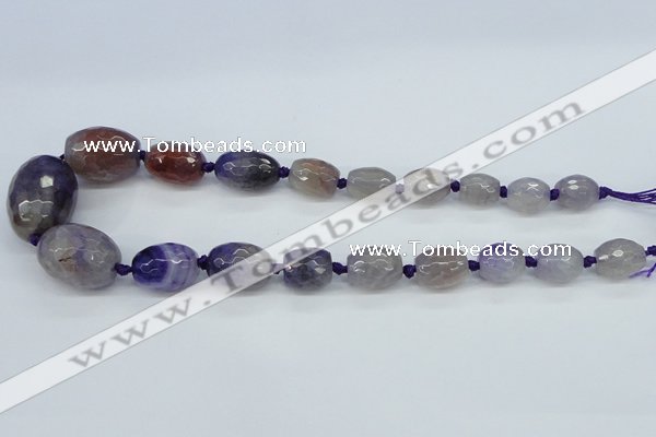 CAG6880 12*14mm - 22*30mm faceted drum dragon veins agate beads