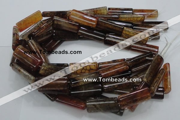 CAG689 15.5 inches 15*35mm rectangle dragon veins agate beads