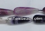 CAG6892 15.5 inches 10*30mm faceted teardrop line agate beads