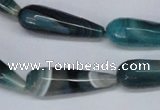 CAG6894 15.5 inches 10*30mm faceted teardrop line agate beads