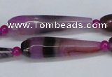 CAG6902 15.5 inches 10*40mm faceted teardrop line agate beads