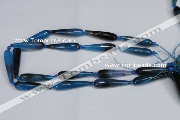 CAG6905 15.5 inches 10*40mm faceted teardrop line agate beads