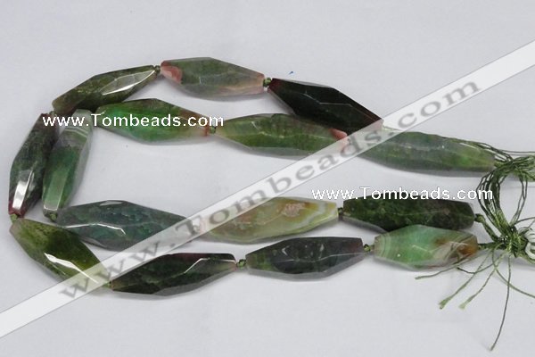 CAG6913 15.5 inches 14*45mm - 16*52mm faceted rice line agate beads