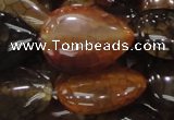 CAG695 15.5 inches 25*32mm flat teardrop dragon veins agate beads