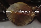 CAG697 15.5 inches 30*35mm freeform dragon veins agate beads