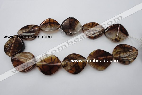 CAG697 15.5 inches 30*35mm freeform dragon veins agate beads