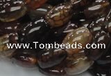 CAG699 15.5 inches 10*14mm rice dragon veins agate beads wholesale