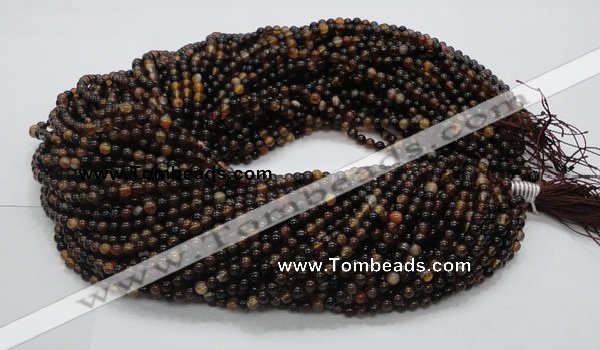 CAG701 15.5 inches 4mm round dragon veins agate beads wholesale