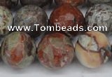 CAG7016 15.5 inches 16mm faceted round ocean agate gemstone beads