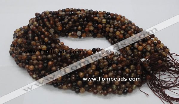 CAG702 15.5 inches 6mm round dragon veins agate beads wholesale