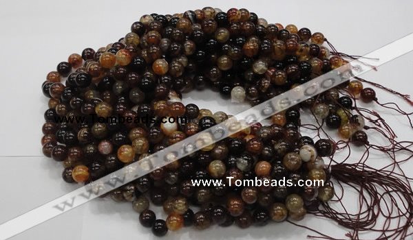 CAG703 15.5 inches 10mm round dragon veins agate beads wholesale