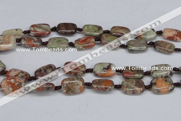 CAG7031 15.5 inches 15*20mm rectangle ocean agate gemstone beads