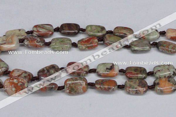 CAG7032 15.5 inches 18*25mm rectangle ocean agate gemstone beads