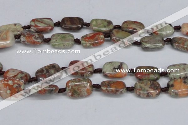 CAG7033 15.5 inches 20*30mm rectangle ocean agate gemstone beads