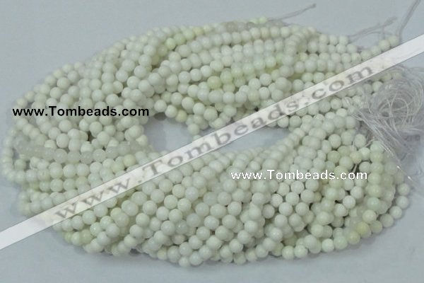 CAG705 15.5 inches 6mm round white agate gemstone beads wholesale