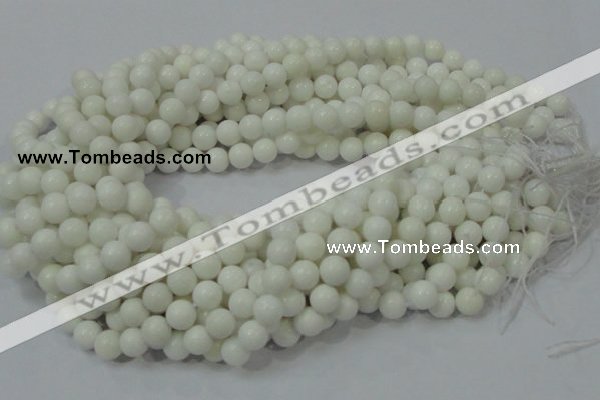 CAG706 15.5 inches 8mm round white agate gemstone beads wholesale