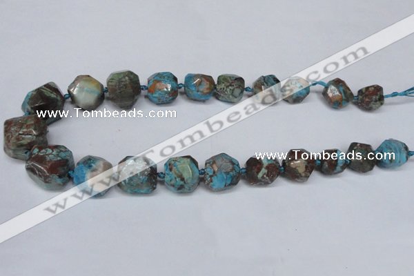 CAG7060 15.5 inches 14*16mm - 20*22mm faceted nuggets ocean agate beads