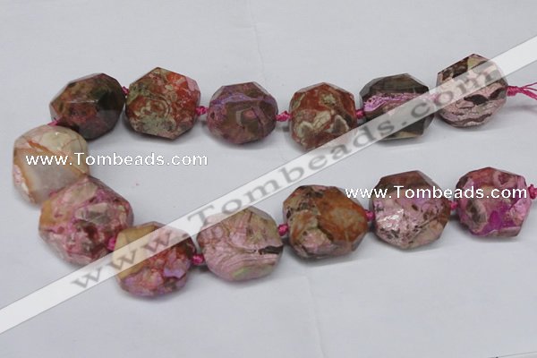 CAG7064 15.5 inches 16*25mm faceted nuggets ocean agate beads