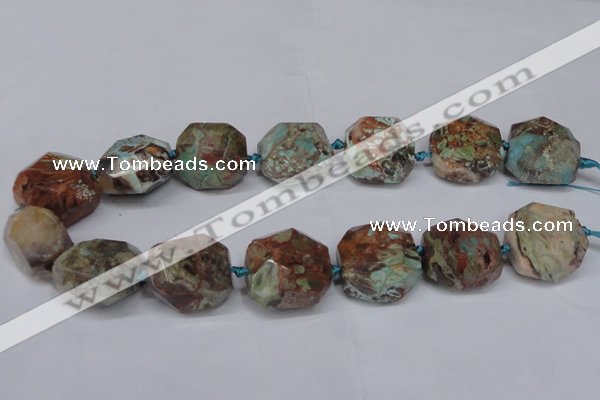 CAG7065 15.5 inches 16*25mm faceted nuggets ocean agate beads