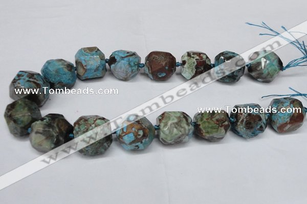 CAG7068 15.5 inches 18*22mm faceted nuggets ocean agate beads