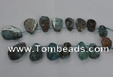 CAG7069 Top drilled 20*30mm - 30*45mm freeform ocean agate beads