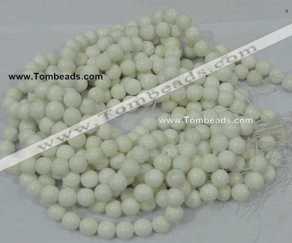 CAG707 15.5 inches 12mm round white agate gemstone beads wholesale