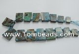 CAG7070 Top drilled 15*20mm - 25*30mm trapezoid ocean agate beads