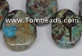 CAG7071 Top drilled 20*30mm - 25*35mm freeform ocean agate beads