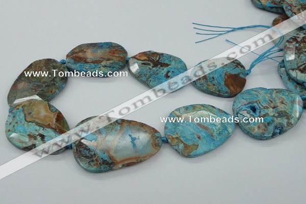 CAG7072 15.5 inches 30*40mm - 35*50mm faceted freeform ocean agate beads