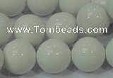 CAG708 15.5 inches 18mm round white agate gemstone beads wholesale