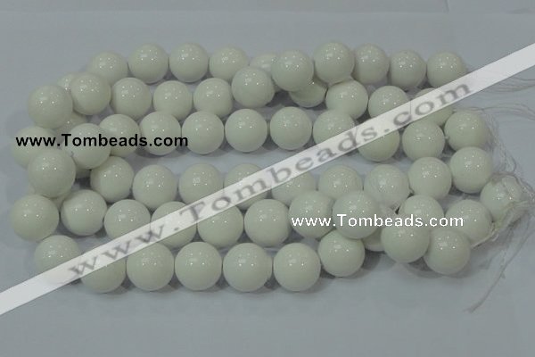 CAG708 15.5 inches 18mm round white agate gemstone beads wholesale