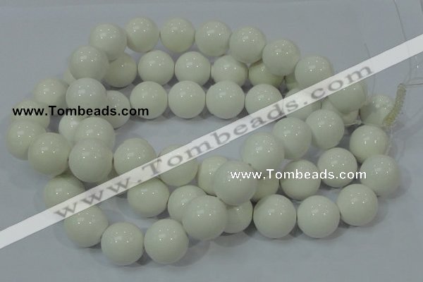CAG709 15.5 inches 20mm round white agate gemstone beads wholesale