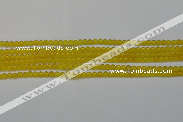 CAG7100 15.5 inches 4mm round yellow agate gemstone beads