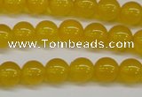 CAG7102 15.5 inches 8mm round yellow agate gemstone beads