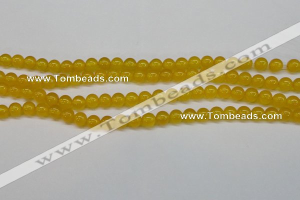 CAG7102 15.5 inches 8mm round yellow agate gemstone beads