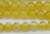 CAG7109 15.5 inches 8mm round yellow agate gemstone beads