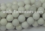 CAG711 15.5 inches 8mm faceted round white agate gemstone beads