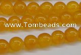 CAG7110 15.5 inches 8mm round yellow agate gemstone beads