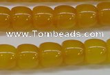 CAG7115 15.5 inches 10*12mm apple-shaped yellow agate gemstone beads