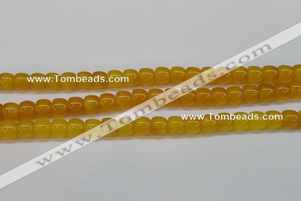 CAG7115 15.5 inches 10*12mm apple-shaped yellow agate gemstone beads