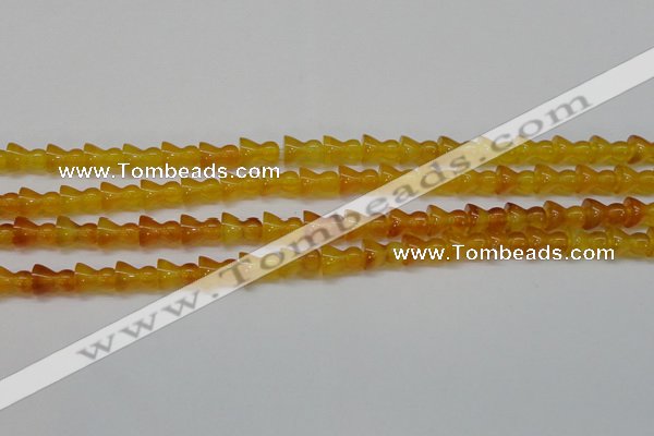 CAG7118 15.5 inches 9*11mm vase-shaped yellow agate gemstone beads