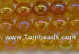 CAG7124 15.5 inches 12mm round AB-color yellow agate gemstone beads