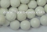 CAG713 15.5 inches 12mm faceted round white agate gemstone beads