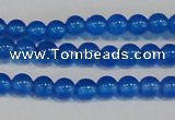 CAG7158 15.5 inches 4mm round blue agate gemstone beads