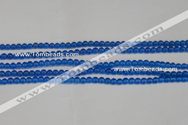 CAG7158 15.5 inches 4mm round blue agate gemstone beads