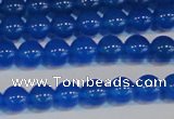 CAG7159 15.5 inches 6mm round blue agate gemstone beads